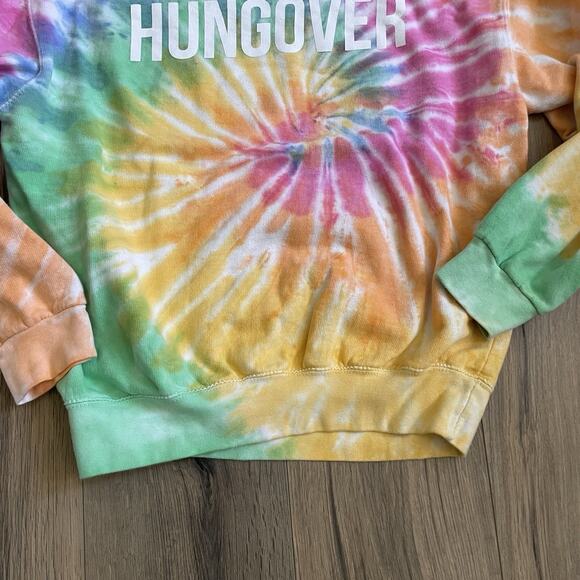 Hungover Barstool Sports Pink Tie Dye Logo Pullover Crew Neck Sweatshirt Medium - Picture 4 of 9